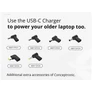 Kép 8/9 - Conceptronic Univerzális Töltő adapter - OZUL04BE (USB-C, 67W, 3,3-21V, fekete, 1,8m)