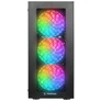 Kép 2/7 - Rampage Számítógépház - PLAID V1 (fekete; üveg; ATX; alsó táp; 4x120mm RGB, 1xUSB3.0 + 2xUSB2.0)