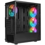 Kép 3/7 - Rampage Számítógépház - PLAID V1 (fekete; üveg; ATX; alsó táp; 4x120mm RGB, 1xUSB3.0 + 2xUSB2.0)