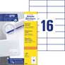 Kép 2/6 - Etikett címke, 105 x37mm, univerzális, 16 címke/ív, 100 ív/doboz, Avery fehér