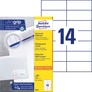 Kép 2/6 - Etikett címke, 105 x42,3mm, univerzális, 14 címke/ív, 100 ív/doboz, Avery fehér