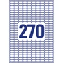 Kép 3/4 - Etikett címke, 17,8 x10mm, univerzális visszaszedhető, 270 címke/ív, 25 ív/doboz, Avery fehér