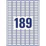 Kép 3/4 - Etikett címke, 25,4 x10mm, univerzális visszaszedhető, 189 címke/ív, 25 ív/doboz, Avery fehér