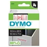 Kép 1/4 - Feliratozógép szalag Dymo Letratag Dymo D1 S0720550/45015 12mmx7m, ORIGINAL, piros/fehér