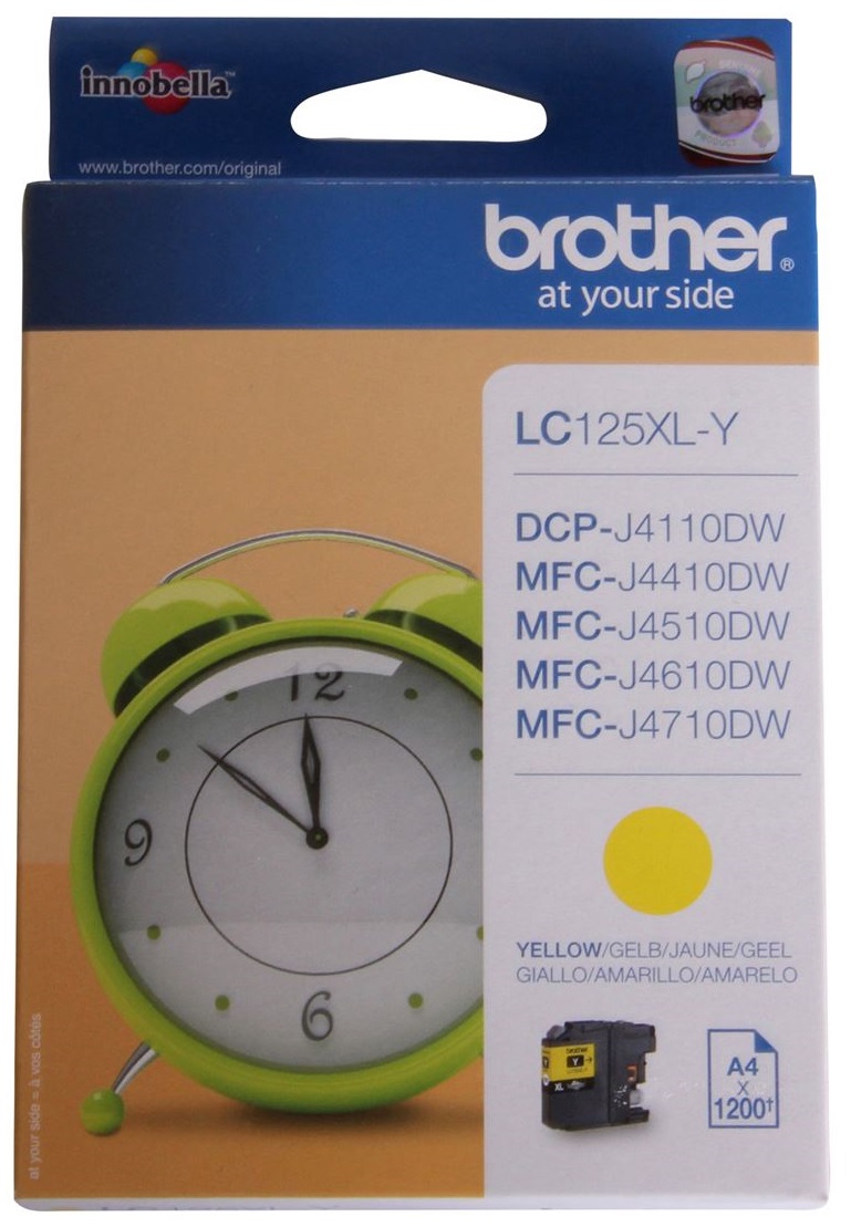 Brother LC125 XL YL sárga (YL-Yellow) nagy kapacitású eredeti (gyári, új) tintapatron