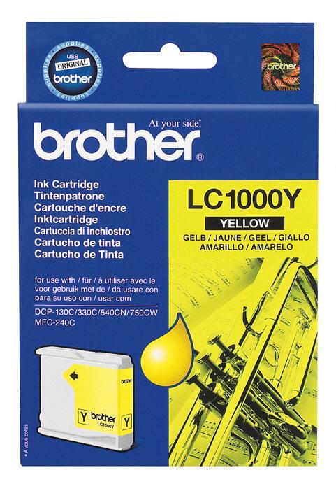 Brother LC1000 YL sárga (YL-Yellow) eredeti (gyári, új) tintapatron