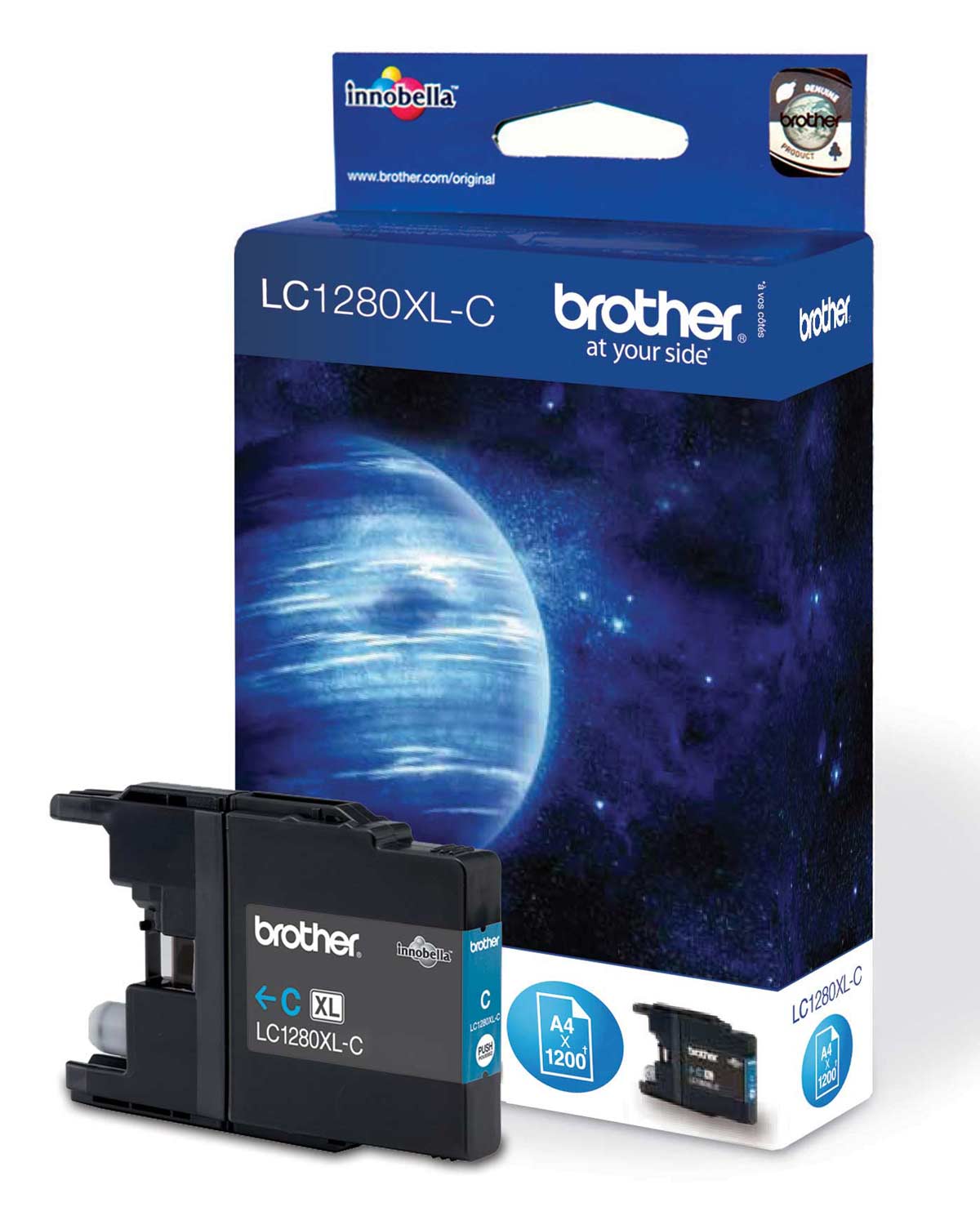 Brother LC1280 XL CY cián (kék) (CY-Cyan) nagy kapacitású eredeti (gyári, új) tintapatron