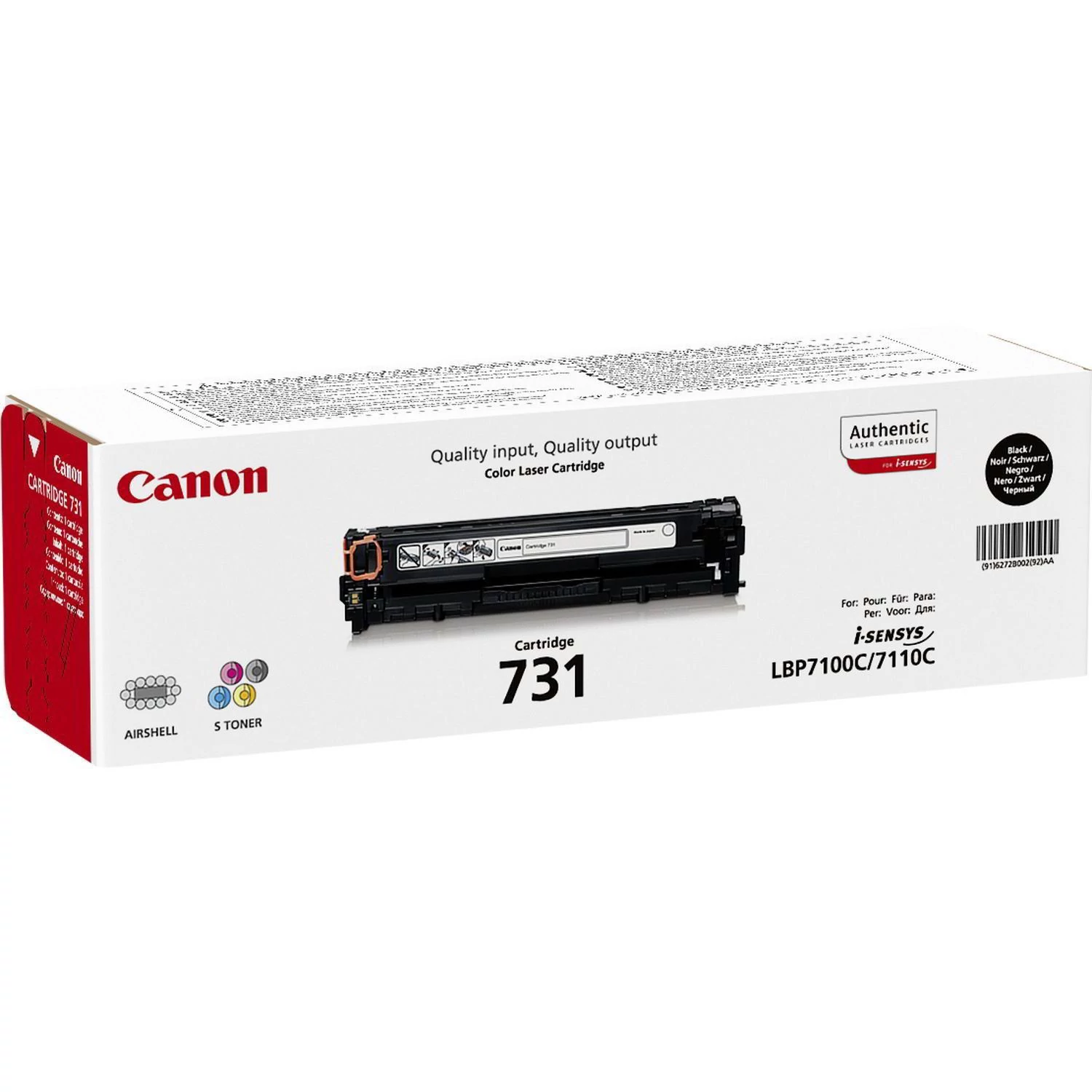 Canon CRG-731 BK fekete (BK-Black) eredeti (gyári, új) toner