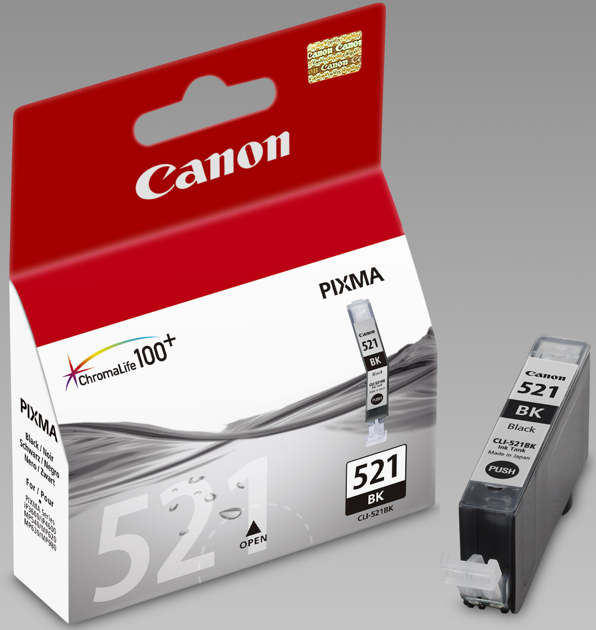 Canon CLI-521 BK fekete (BK-Black) eredeti (gyári, új) tintapatron