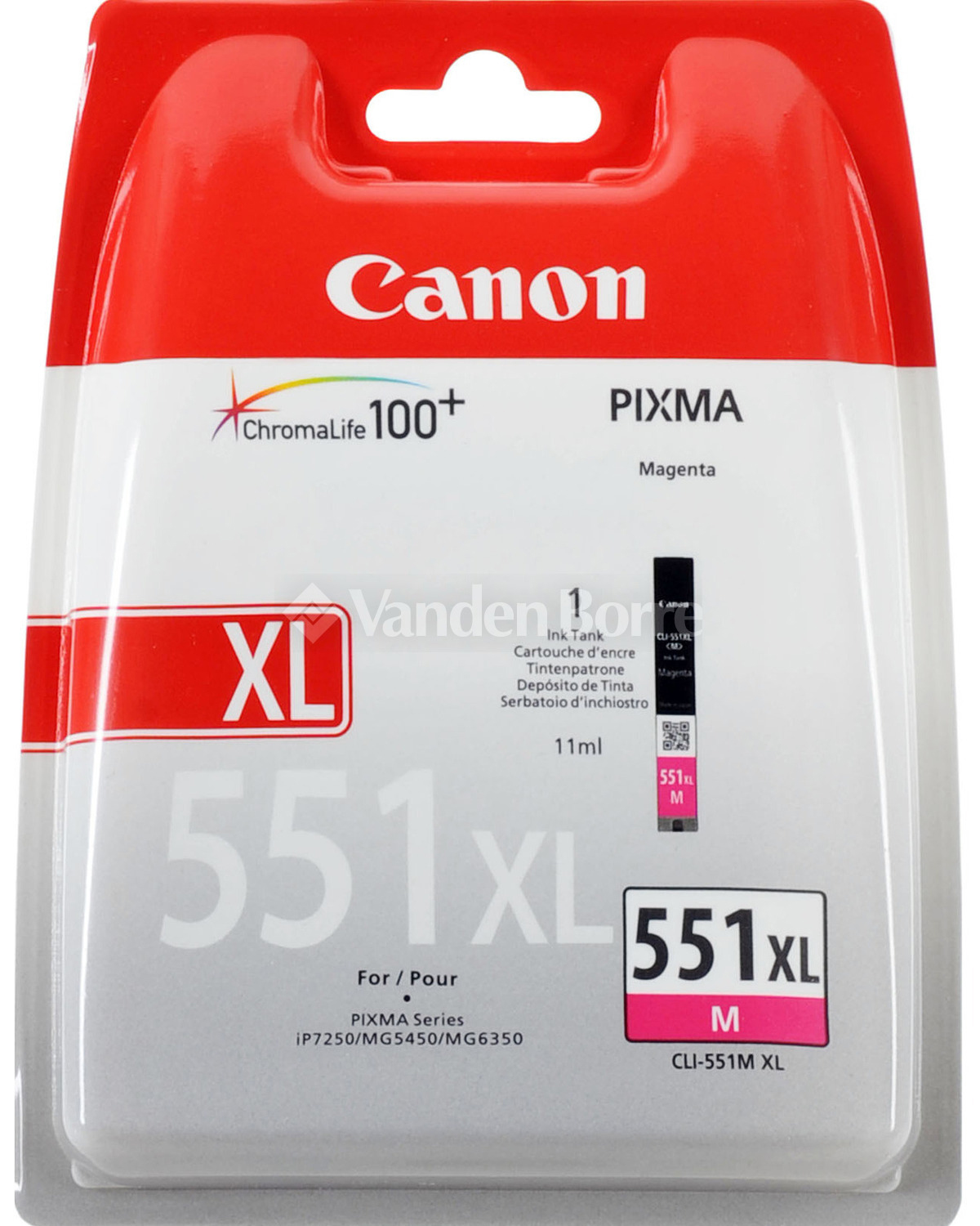 Canon CLI-551 MG XL bíbor (piros) (MG-Magenta) nagy kapacitású eredeti (gyári, új) tintapatron
