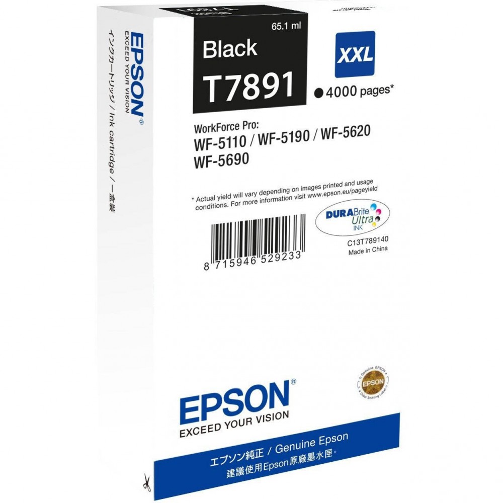 Epson T7891 BK fekete (BK-Black) eredeti (gyári, új) tintapatron
