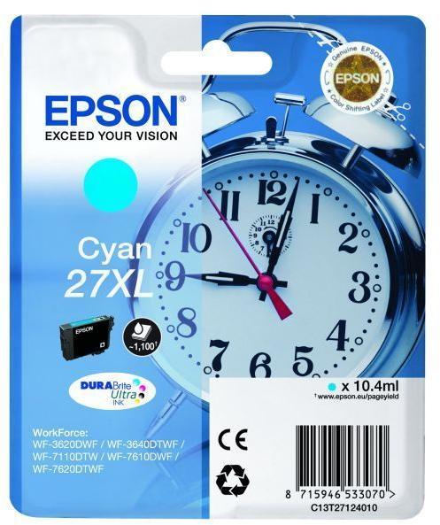 Epson T2712 (No.27 XL) CY cián (kék) (CY-Cyan) nagy kapacitású eredeti (gyári, új) tintapatron