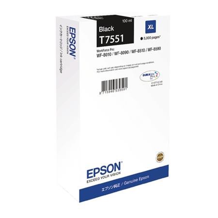 Epson T7551 BK XL fekete (BK-Black) nagy kapacitású eredeti (gyári, új) tintapatron