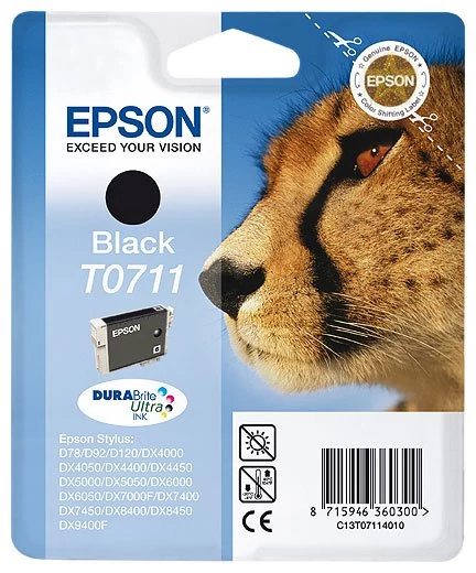 Epson T0711 BK fekete (BK-Black) eredeti (gyári, új) tintapatron