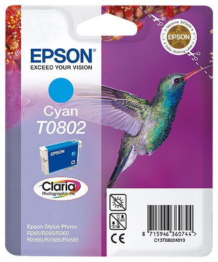 Epson T0802 CY cián (kék) (CY-Cyan) eredeti (gyári, új) tintapatron
