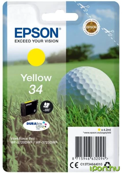 Epson T3464 YL sárga (YL-Yellow) eredeti (gyári, új) tintapatron
