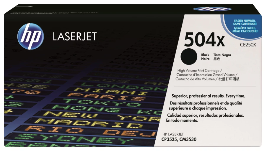 HP CE250X (No.504X) BK fekete (BK-Black) nagy kapacitású eredeti (gyári, új) toner