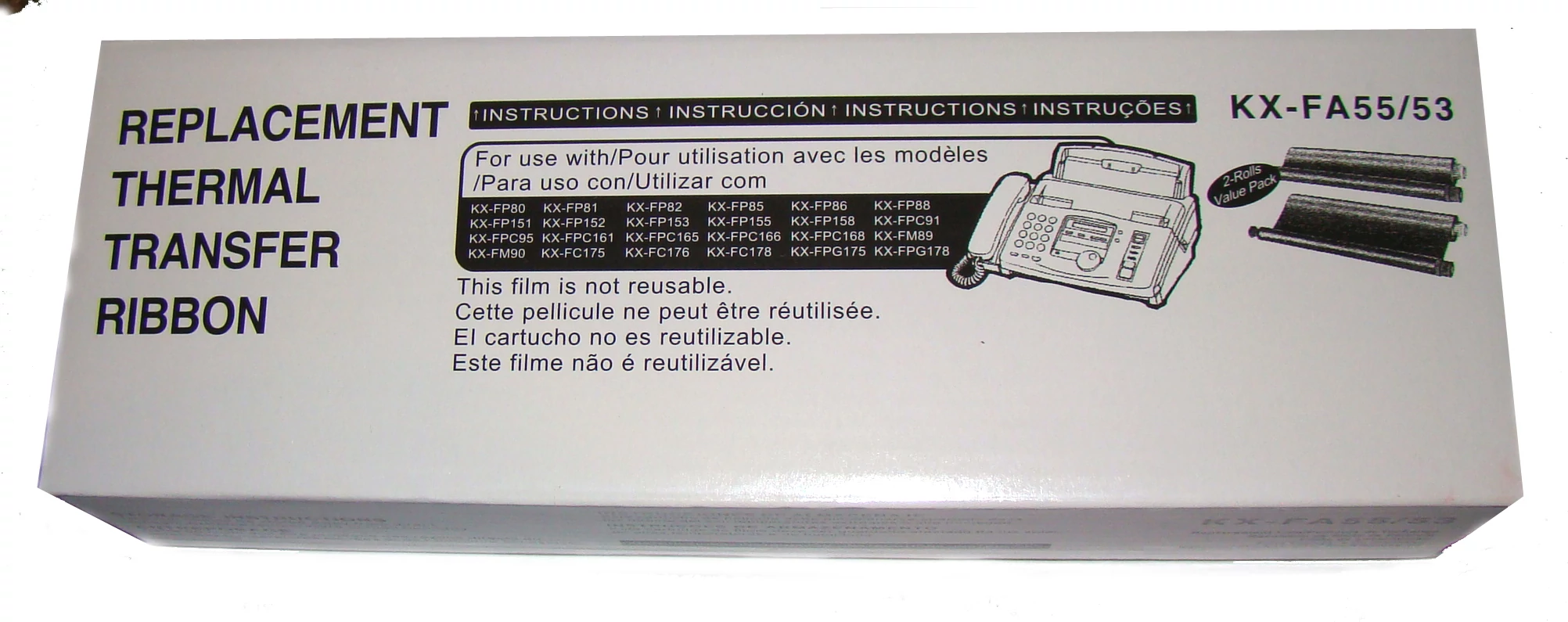 Panasonic KX-FA 55 fekete (BK-Black) kompatibilis (utángyártott) faxfilm