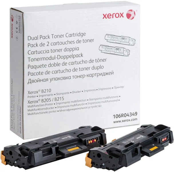 Xerox Phaser B205/B210/B215 (106R04349) 2x3K BK fekete (BK-Black) eredeti (gyári, új) toner