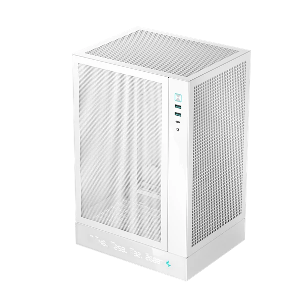 DeepCool Számítógépház - CH170 DIGITAL WH (fekete, Mini-ITX, 2xUSB3.0, Type-C, fehér)