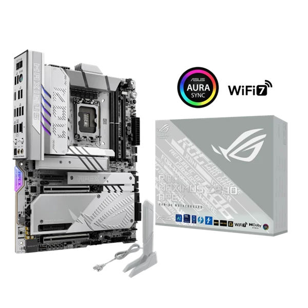 Asus Alaplap - Intel ROG MAXIMUS Z890 APEX LGA1851 (Z890, ATX, 4xDDR5 9600+MHz, 4xSATA3, 6xM.2, 2xThunderbolt)