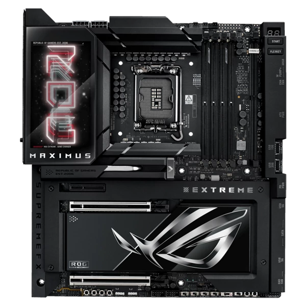 Asus Alaplap - Intel ROG MAXIMUS Z890 EXTREME LGA1851 (Z890, ATX, 4xDDR5 9200+MHz, 4xSATA3, 6xM.2, HDMI+2xThunderbolt)