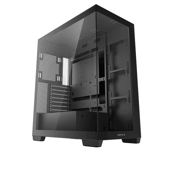 DeepCool Számítógépház - CG580 (fekete, ablakos, venti nélkül, BTF, ATX, 2xUSB3.0, 1xUSB2.0)