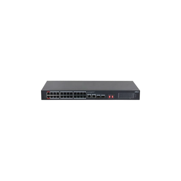 Dahua PoE switch - S3228-24GT-375 (24x 1Gbps at/af PoE + 2x 1Gbps Uplink + 2x SFP, 375W)