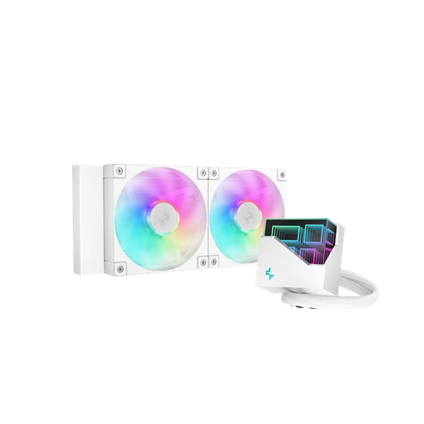 DeepCool CPU Water Cooler - LT240 WH ARGB (max 19dB; max. 145,86 m3/h; 2x12cm, fehér)