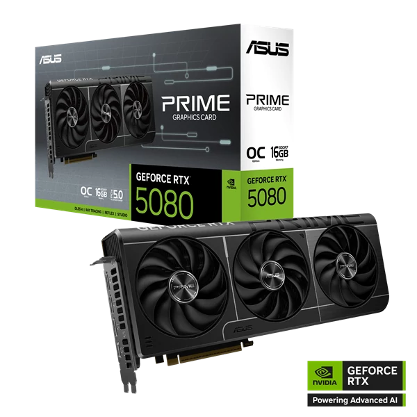 Asus Videokártya - nVidia PRIME-RTX5080-O16G (16384MB, GDDR7, 256bit, 1xHDMI, 3xDP)