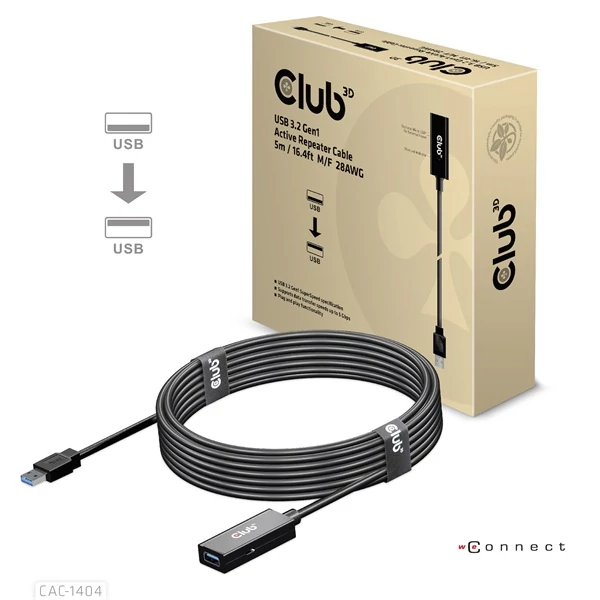 Club 3D kábel - CAC-1404 (3.2 USB-A, Active Repeater, 5Gbps, 5m)