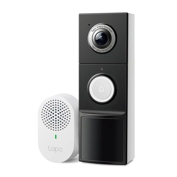 TP-Link Vezeték nélküli IP video kaputelefon szett - Tapo D235 (5MP, 180°; IP66, SD, audio; H.264; 10000mAh akku)