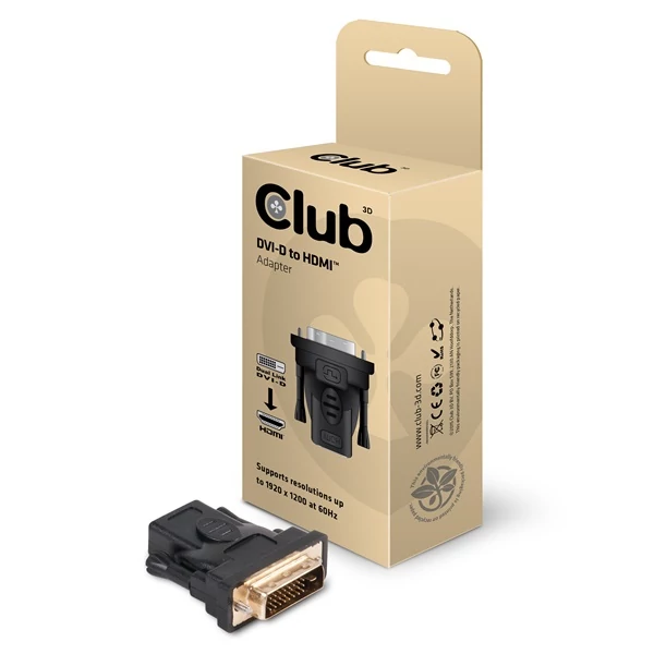 Club 3D Átalakító - CAA-DMD>HFD3 (DVI-D to HDMI,24+1 PIN, 1.3 Bidirectional, passzív, 1920x1200@60Hz)