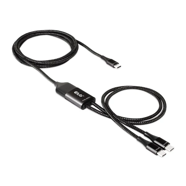 Club 3D Kábel - CAC-1527 (USB-C Y kábel, 100W PD, 1.83m, 2xUSB-C)