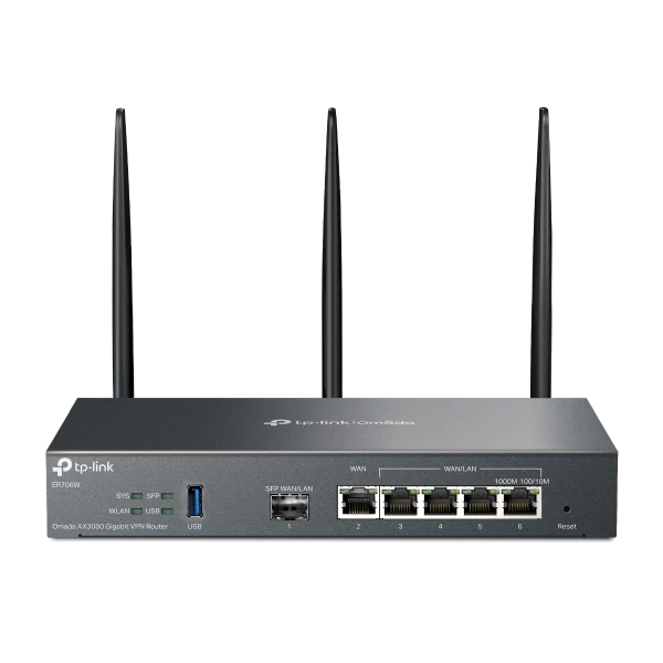 TP-Link Router WiFi AX3000 - ER706W VPN (2402Mbps 5GHz + 574Mbps 2,4GHz; 5x 1Gbps + 1Gbps SFP; 50x VPN; Omada)