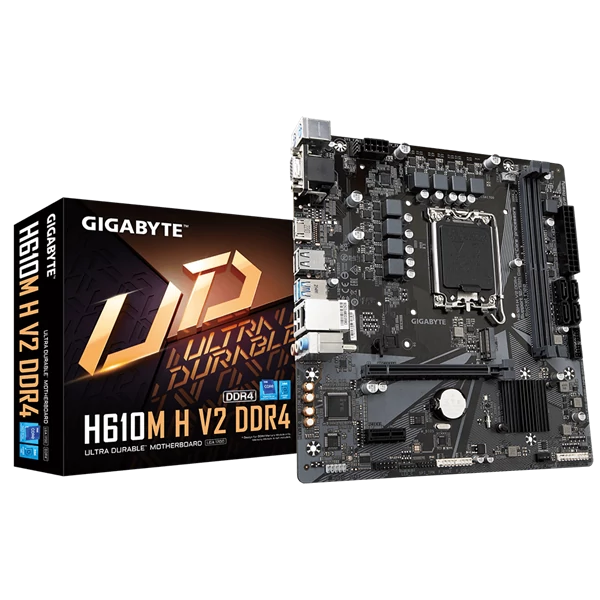 Gigabyte Alaplap - Intel H610M H V2 s1700 (H610, 2xDDR5 4800MHz, 1xGBE LAN, 4xSATA3, M.2, 8xUSB2.0, 4xUSB3.1)