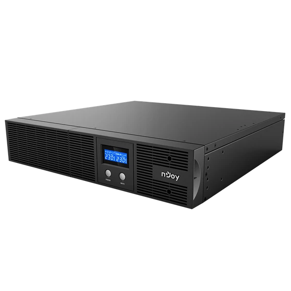 NJOY Szünetmentes 2200VA - Argus 2200 (4 IEC C13, line-interaktív, RJ45, RS232, USB, szoftver, LCD kijelző, 2U rack)