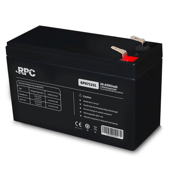 RPC Akkumulátor - GP07121L (12V/7Ah, T1/F1, zárt, gondozás mentes, AGM)
