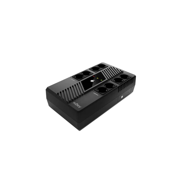 NJOY Szünetmentes 600VA - Token 600 (8 Schuko, line-interaktív, HID USB, túlfeszültség védett, fekete)