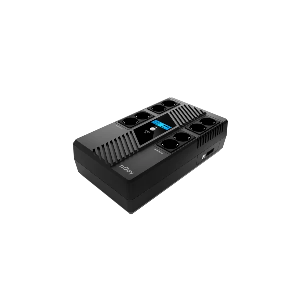 NJOY Szünetmentes 800VA - Token 800 (2x4 Schuko, line-interaktív,HID USB, LCD, túlfeszültség védett, fekete)