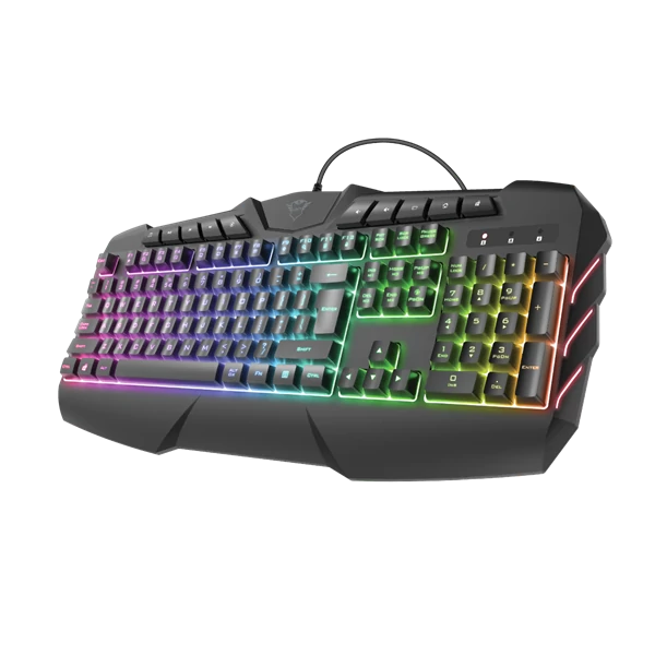 Trust Billentyűzet Gamer - GXT 881 ODYSS Semi-Mechanical (RGB LED háttérvilágítás; USB; fekete; magyar)