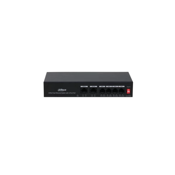 Dahua PoE switch - PFS3006-4ET-36 (4x100Mbps af/atPoE+ 2x100Mbps port, 36W)