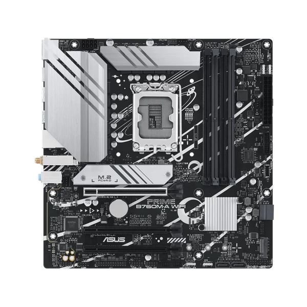 Asus Alaplap - Intel PRIME B760M-A WIFI s1700 (B760, 4xDDR5 7200+MHz, 4xSATA3, 2xM.2, 2xHDMI+DP)