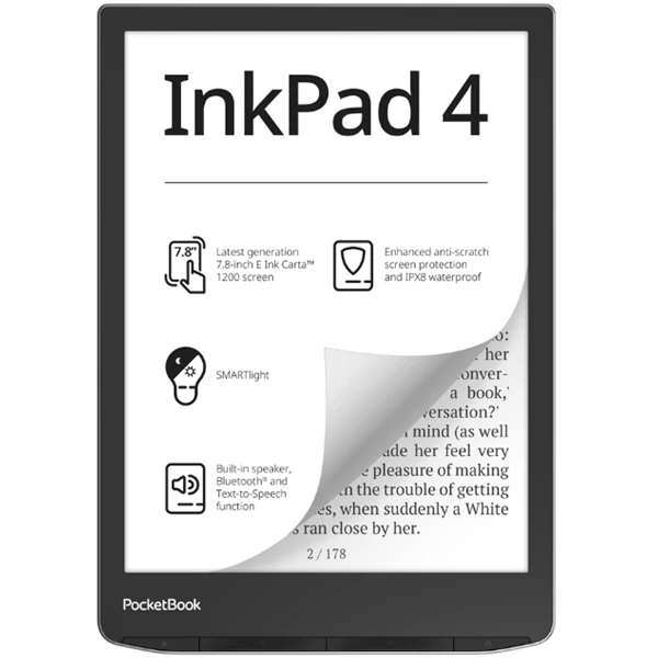POCKETBOOK e-Reader PB743G INKPad4 Ezüst (7,8