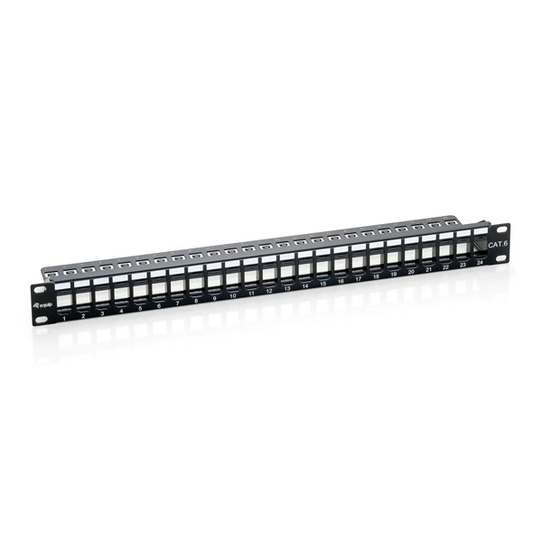 Equip Keystone Patch Panel - 769124 (24 port, 1U, árnyékolatlan, fekete)