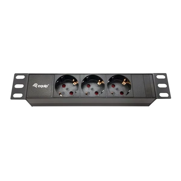 Equip Hálózati Elosztó - 333299 (Schuko, 3 Schuko, Rack 10