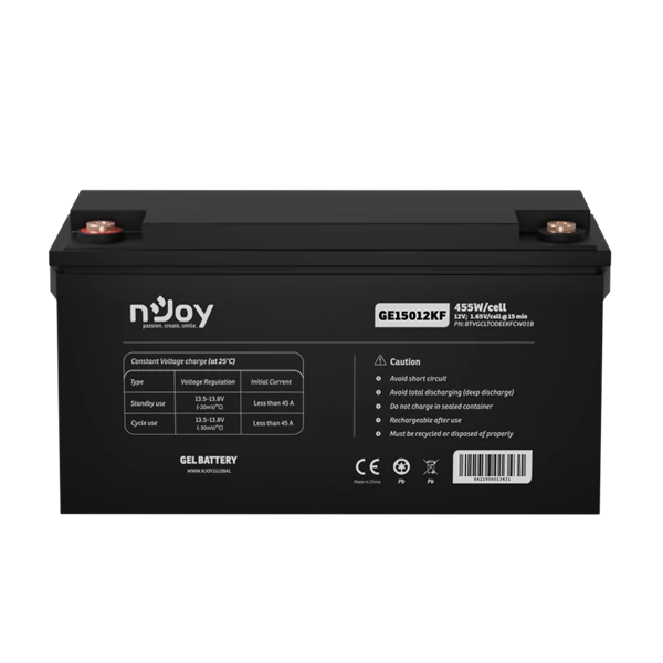 NJOY akkumulátor - GE15012KF (12V/150Ah, T11, zárt, gondozás mentes, GEL)