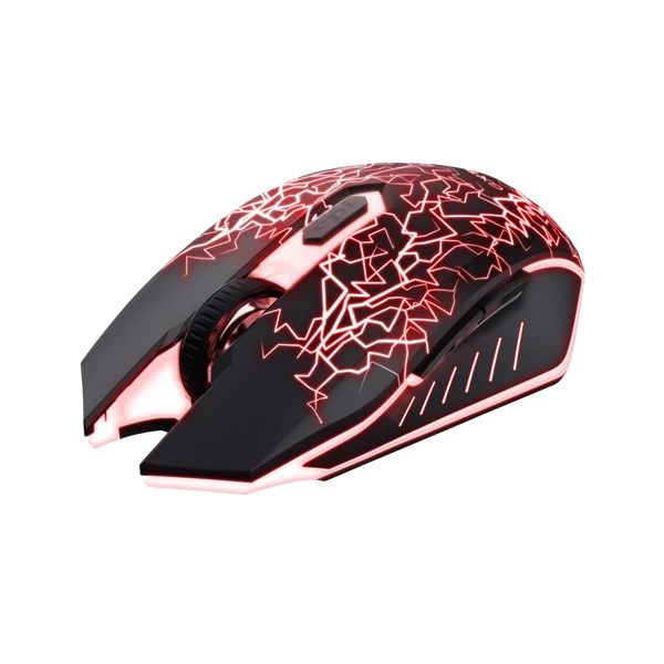 Trust Egér Gamer Vezeték nélküli - Basics (Optikai érzékelő; 800-2000DPI; 6 gomb; LED; fekete)