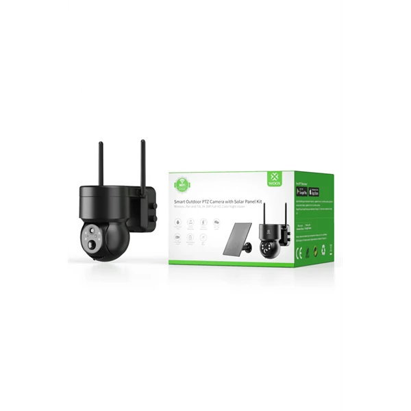 Woox IP wifi PT dómkamera - R3569 (3MP, 2,8mm, kültéri, IR10m, 5200mAh, microSD, mikrofon, hangszóró, napelem)