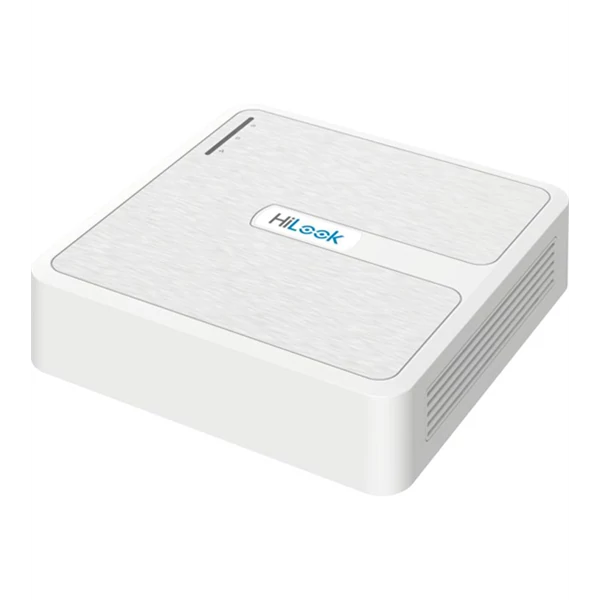 HiLook NVR rögzítő - NVR-104H-D/4P (4 csatorna, H265+, HDMI+VGA, 2xUSB, 1x Sata, 4x PoE)